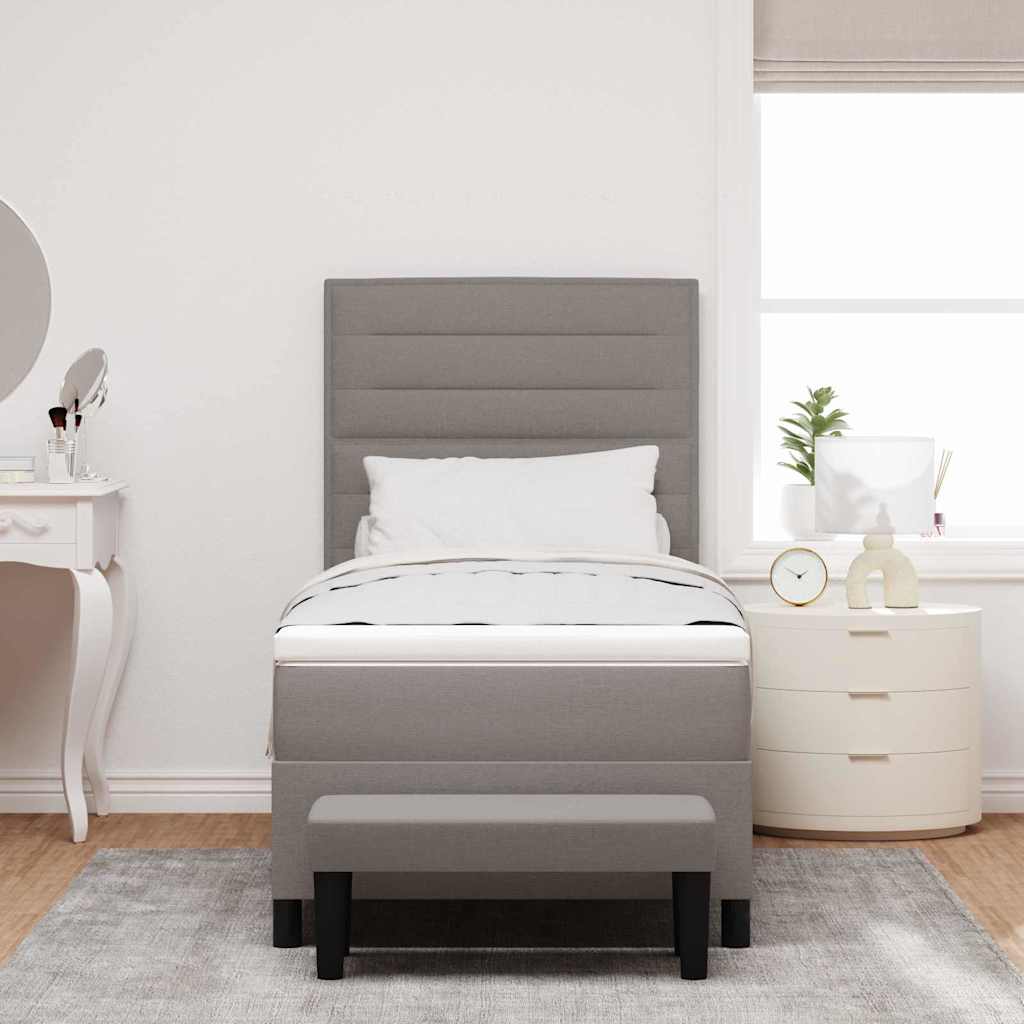 Boxspringbed met hoofdeinde Taupe 90 x 200 cm Stof – afbeelding 3