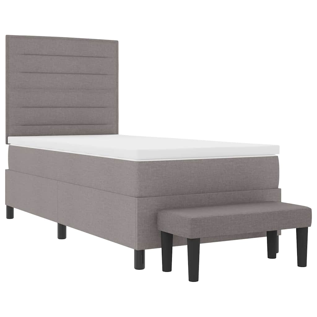 Boxspringbed met hoofdeinde Taupe 90 x 200 cm Stof – afbeelding 7
