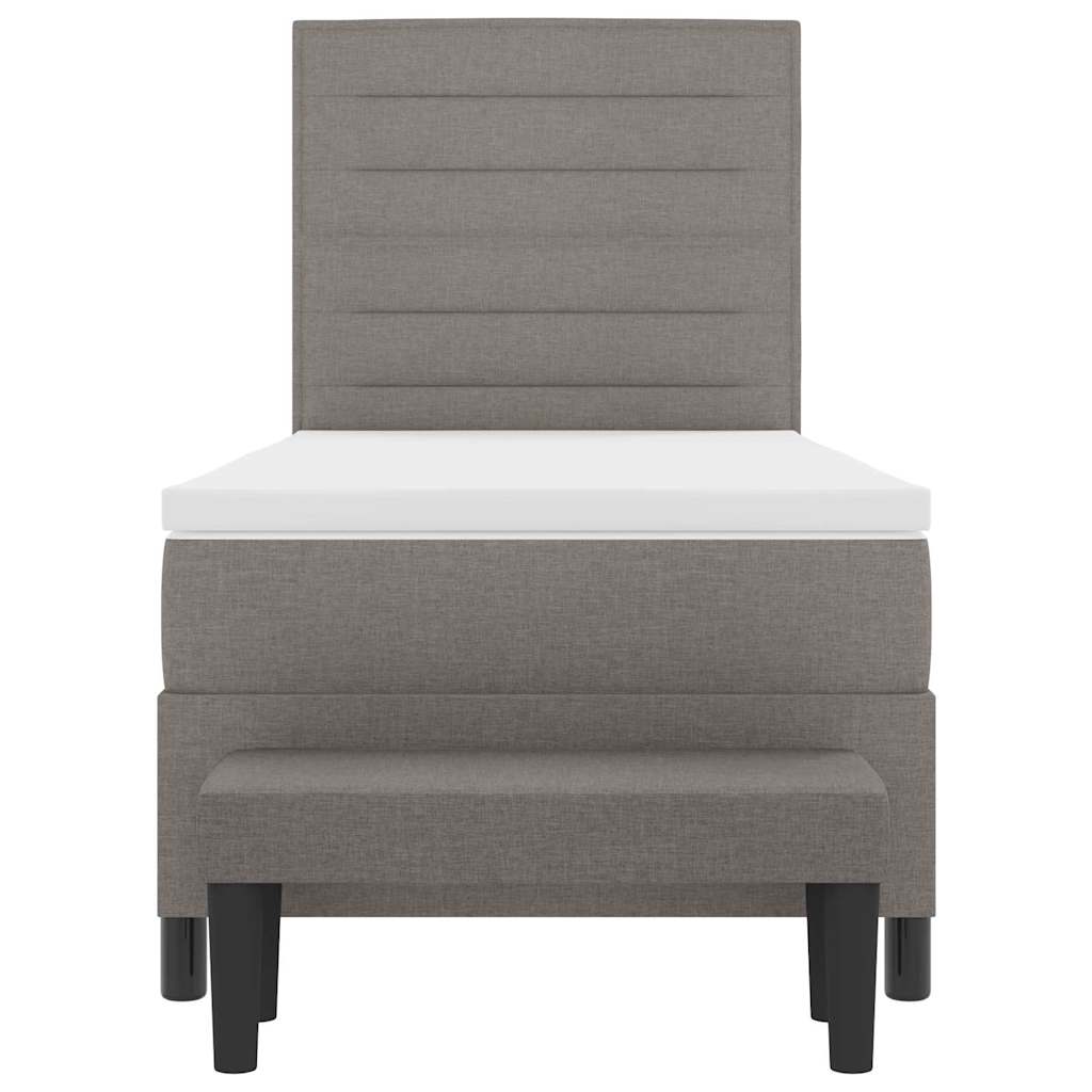 Boxspringbed met hoofdeinde Taupe 90 x 200 cm Stof – afbeelding 8