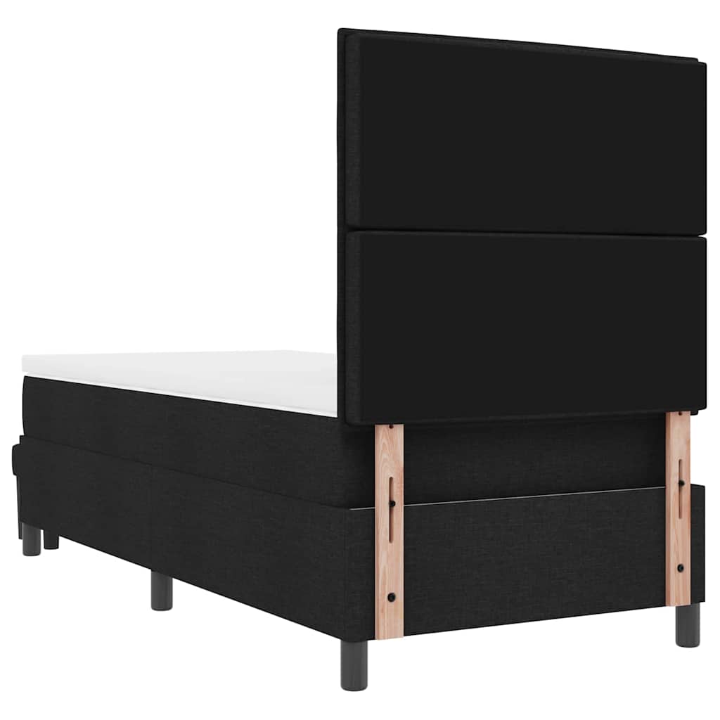 Boxspringbed met hoofdeinde Zwart 100 x 200 cm Stof – afbeelding 10