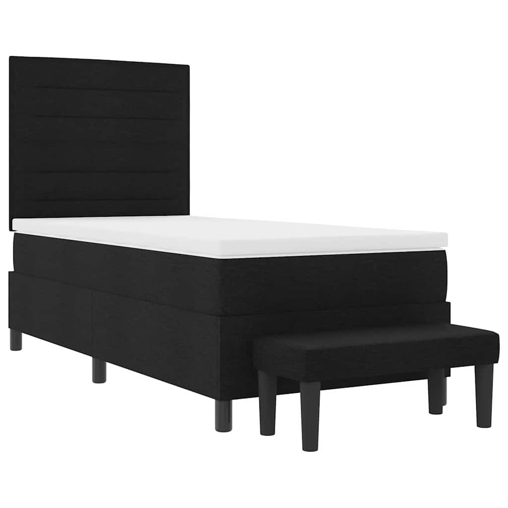 Boxspringbed met hoofdeinde Zwart 100 x 200 cm Stof – afbeelding 4