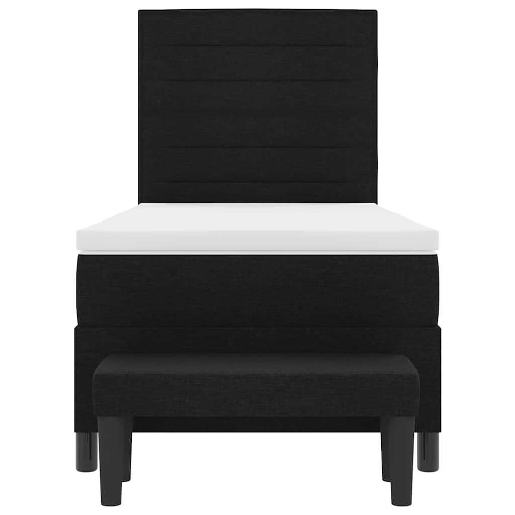 Boxspringbed met hoofdeinde Zwart 100 x 200 cm Stof – afbeelding 8