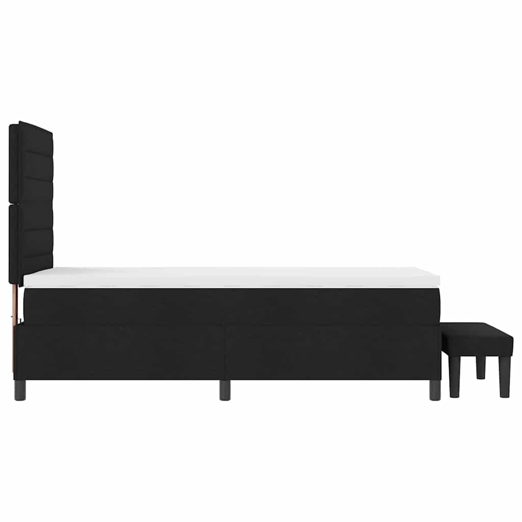 Boxspringbed met hoofdeinde Zwart 100 x 200 cm Stof – afbeelding 9