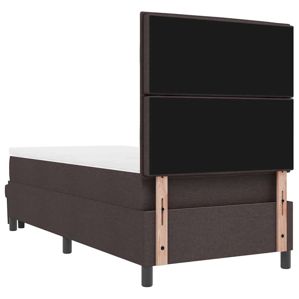 Boxspringbed met hoofdeinde Donkerbruin 100 x 200 cm Stof – afbeelding 10