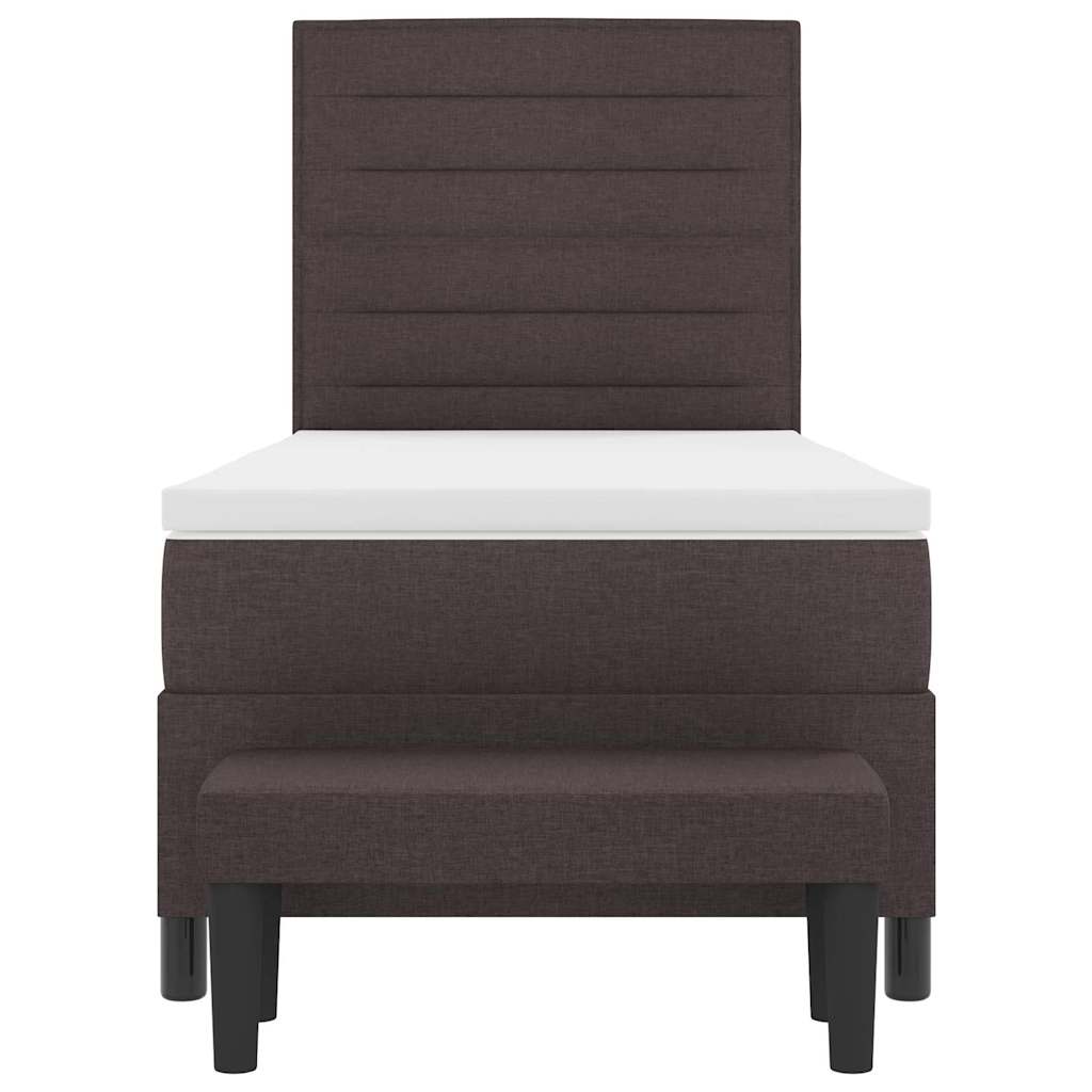 Boxspringbed met hoofdeinde Donkerbruin 100 x 200 cm Stof – afbeelding 8
