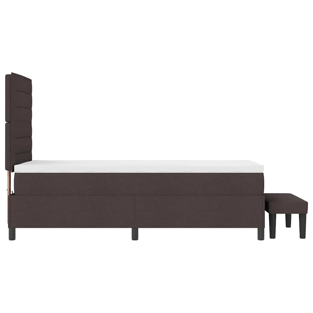 Boxspringbed met hoofdeinde Donkerbruin 100 x 200 cm Stof – afbeelding 9