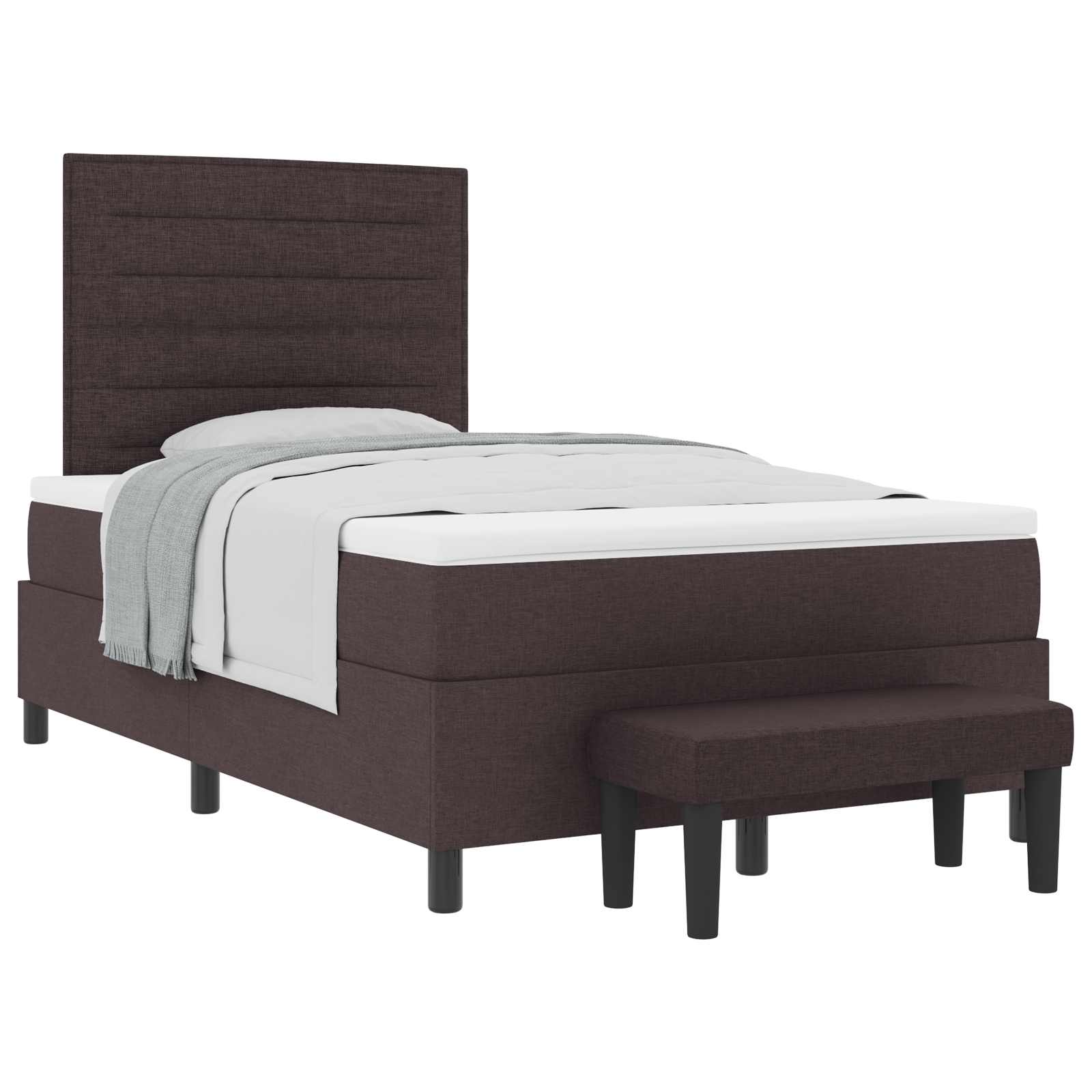 Boxspringbed met hoofdeinde Donkerbruin 120 x 190 cm Stof – afbeelding 2