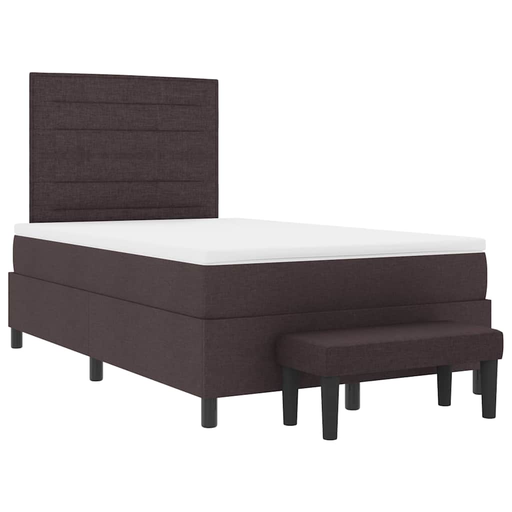 Boxspringbed met hoofdeinde Donkerbruin 120 x 190 cm Stof – afbeelding 7