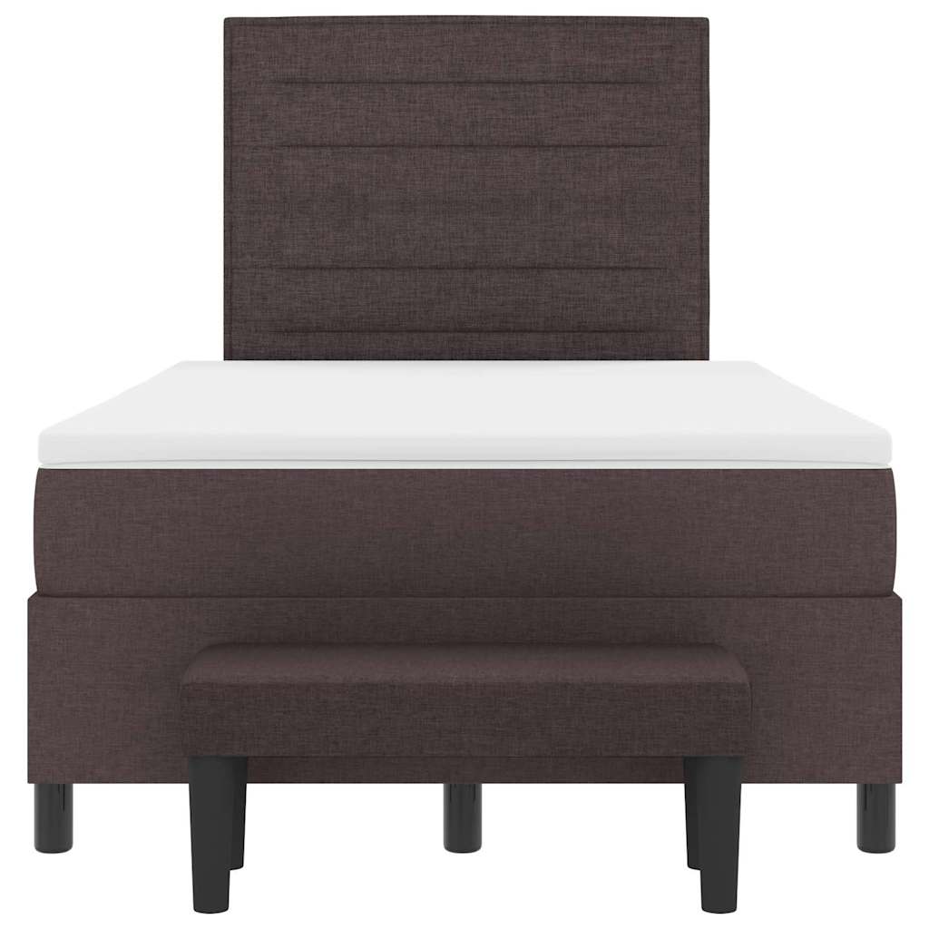 Boxspringbed met hoofdeinde Donkerbruin 120 x 190 cm Stof – afbeelding 8