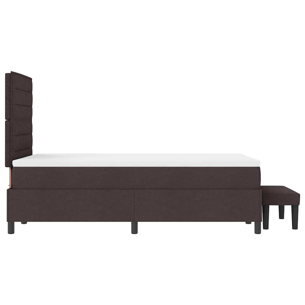 Boxspringbed met hoofdeinde Donkerbruin 120 x 190 cm Stof – afbeelding 9