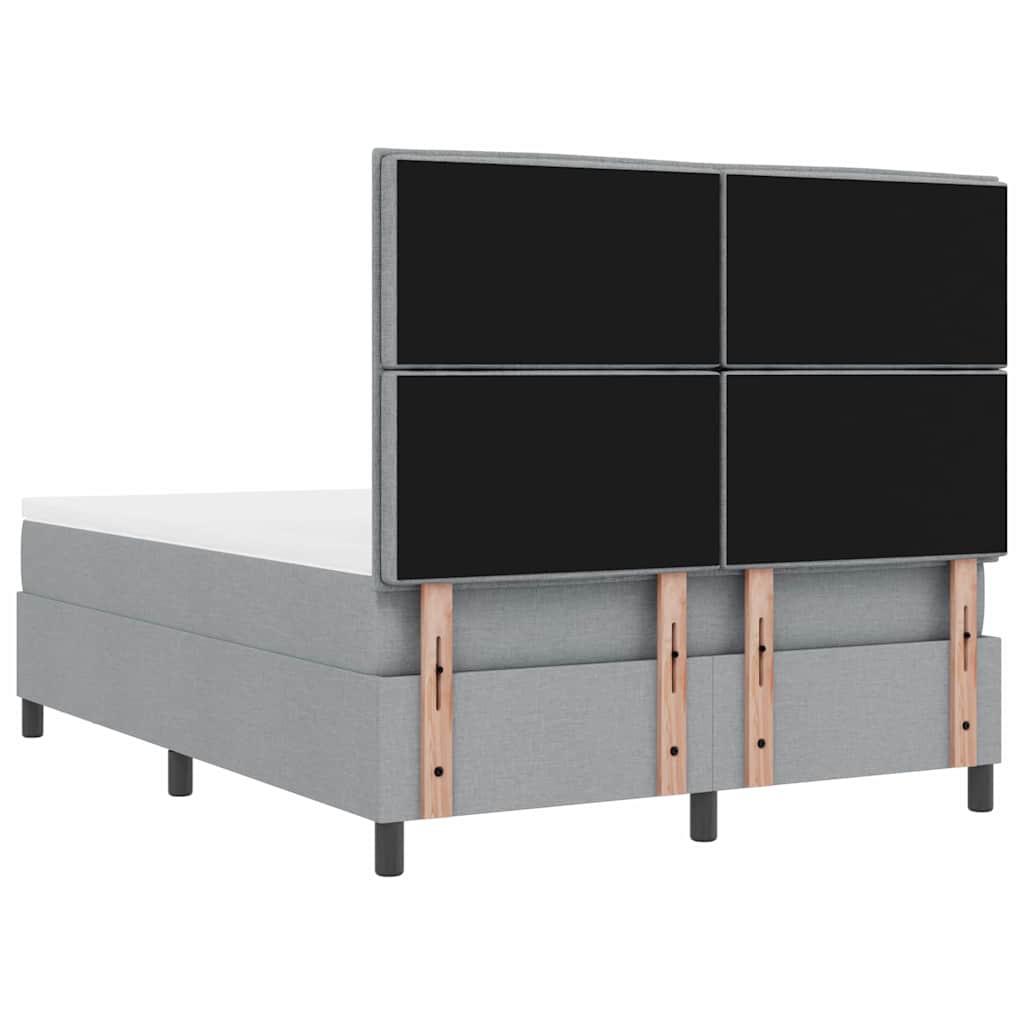 Boxspringbed met hoofdeinde Lichtgrijs 160 x 200 cm Stof – afbeelding 10