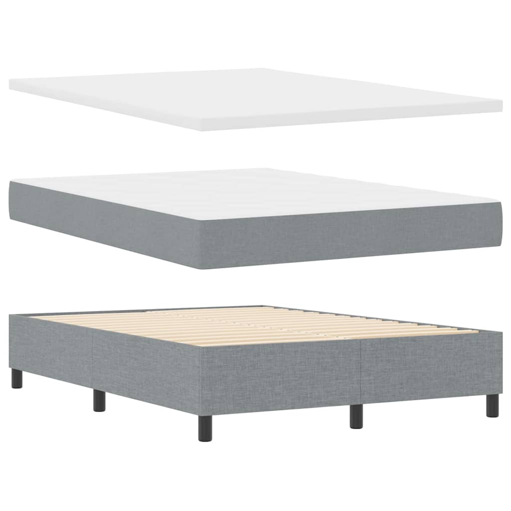 Boxspringbed met hoofdeinde Lichtgrijs 160 x 200 cm Stof – afbeelding 4
