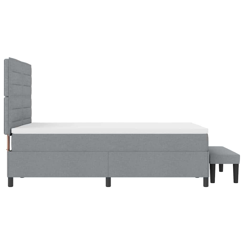 Boxspringbed met hoofdeinde Lichtgrijs 160 x 200 cm Stof – afbeelding 9