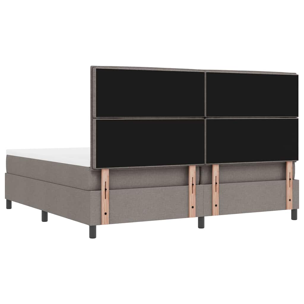Boxspringbed met hoofdeinde Taupe 200 x 200 cm Stof – afbeelding 10