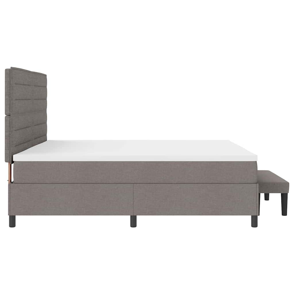 Boxspringbed met hoofdeinde Taupe 200 x 200 cm Stof – afbeelding 9