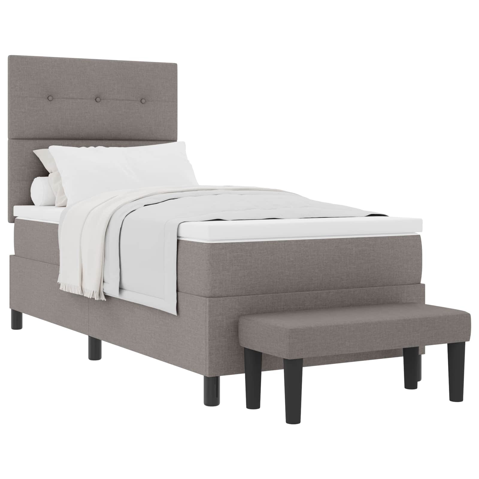 Boxspringbed met hoofdeinde Taupe 80 x 200 cm Stof – afbeelding 2