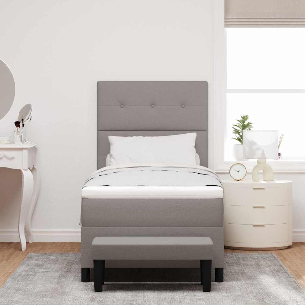Boxspringbed met hoofdeinde Taupe 80 x 200 cm Stof – afbeelding 3