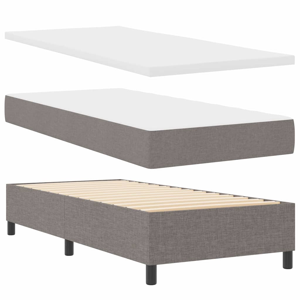 Boxspringbed met hoofdeinde Taupe 80 x 200 cm Stof – afbeelding 4