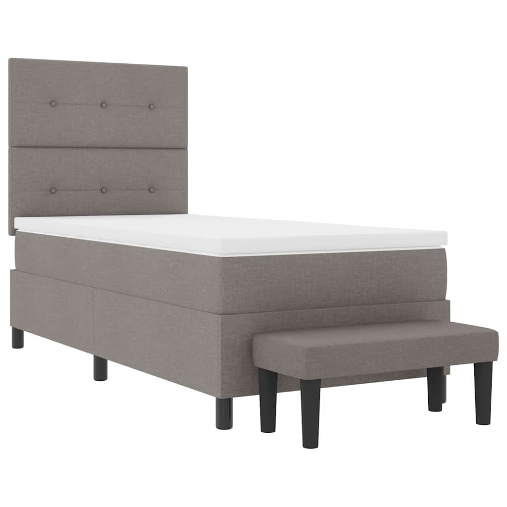 Boxspringbed met hoofdeinde Taupe 80 x 200 cm Stof – afbeelding 7