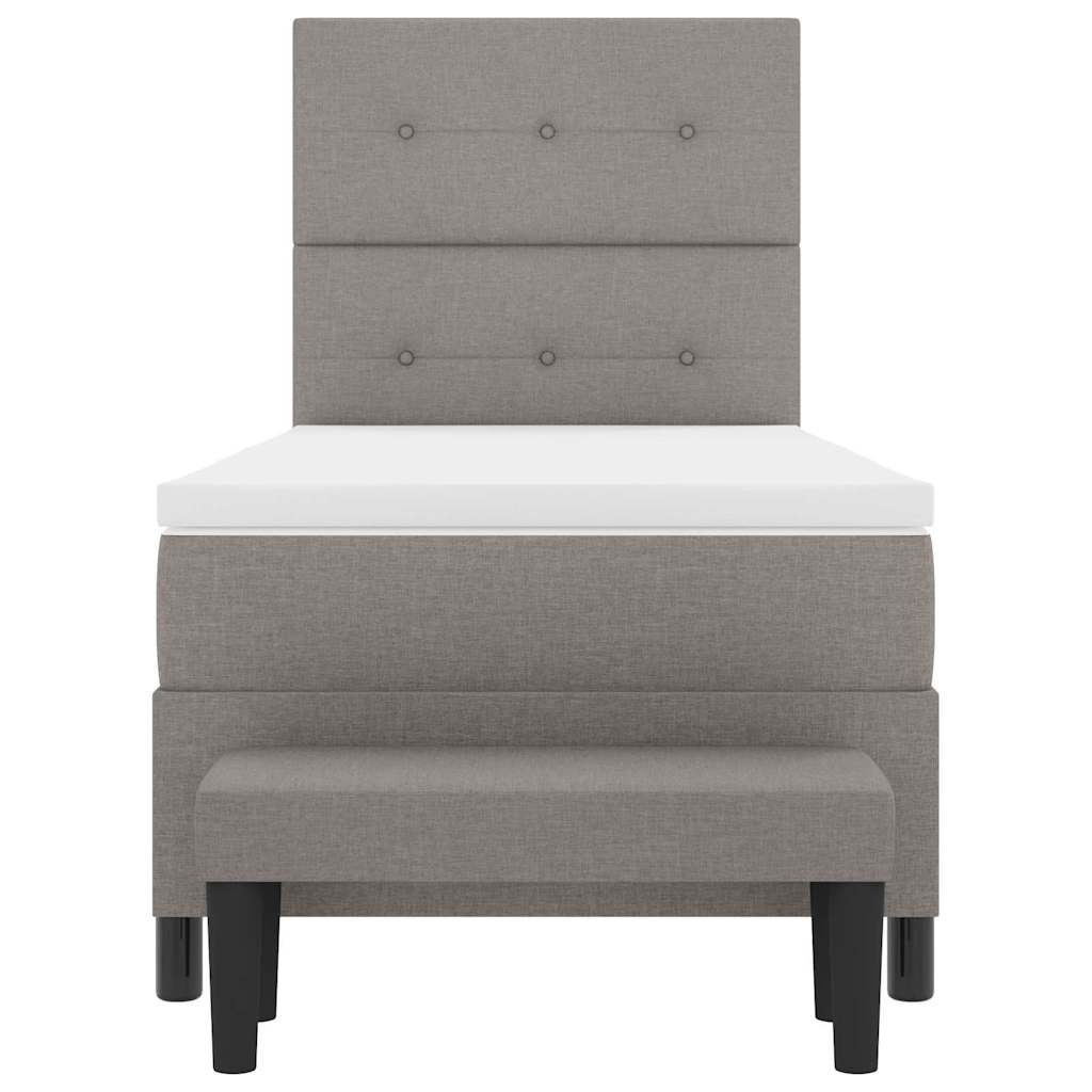 Boxspringbed met hoofdeinde Taupe 80 x 200 cm Stof – afbeelding 8