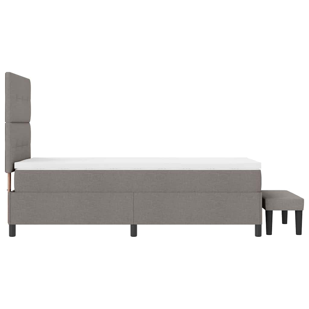 Boxspringbed met hoofdeinde Taupe 80 x 200 cm Stof – afbeelding 9
