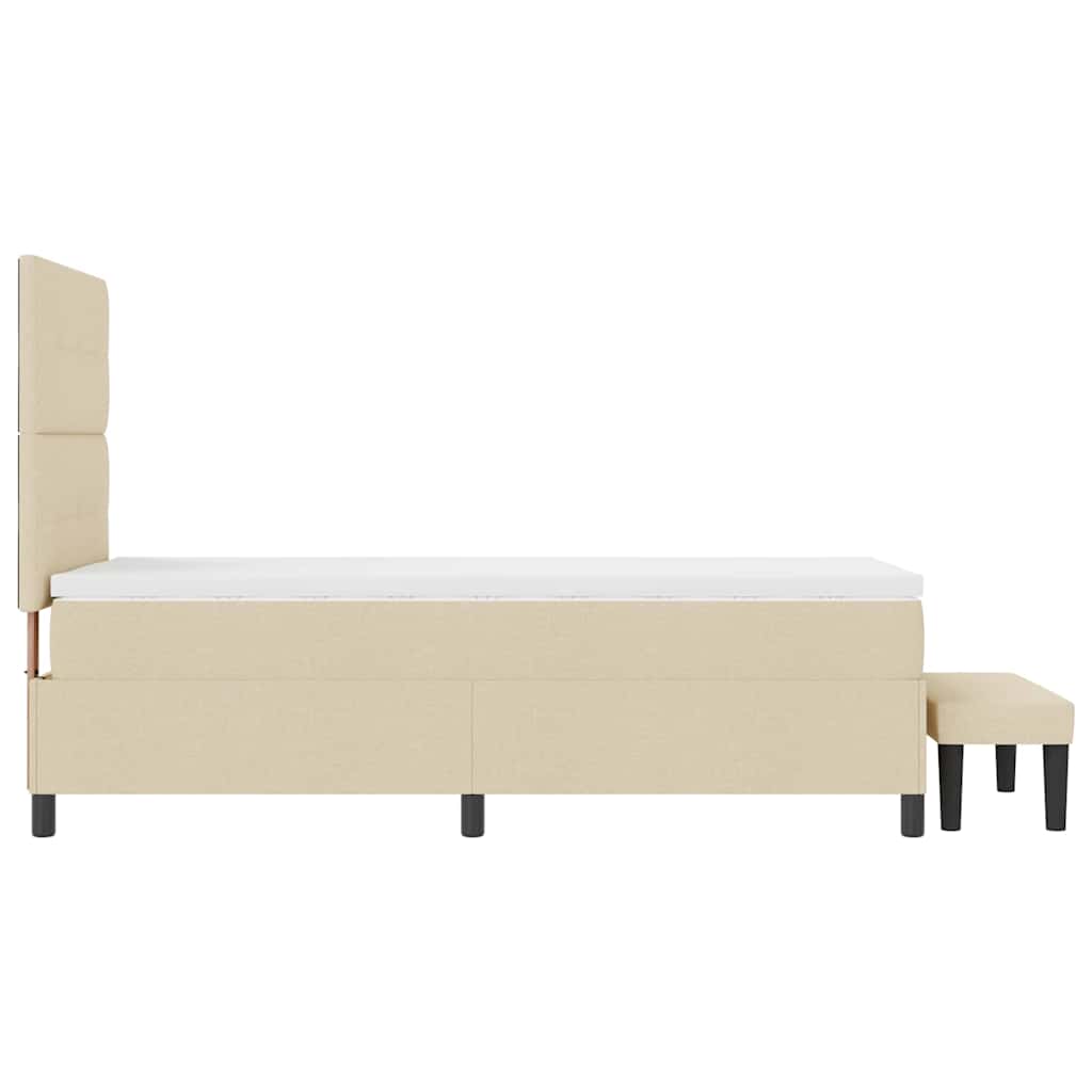 Boxspringbed met hoofdeinde Crème 80 x 200 cm Stof – afbeelding 9