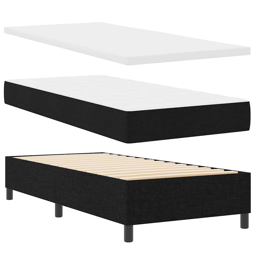 Boxspringbed met hoofdeinde Zwart 90 x 190 cm Stof – afbeelding 4