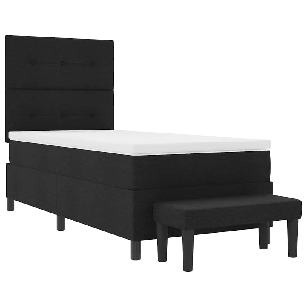 Boxspringbed met hoofdeinde Zwart 90 x 190 cm Stof – afbeelding 7