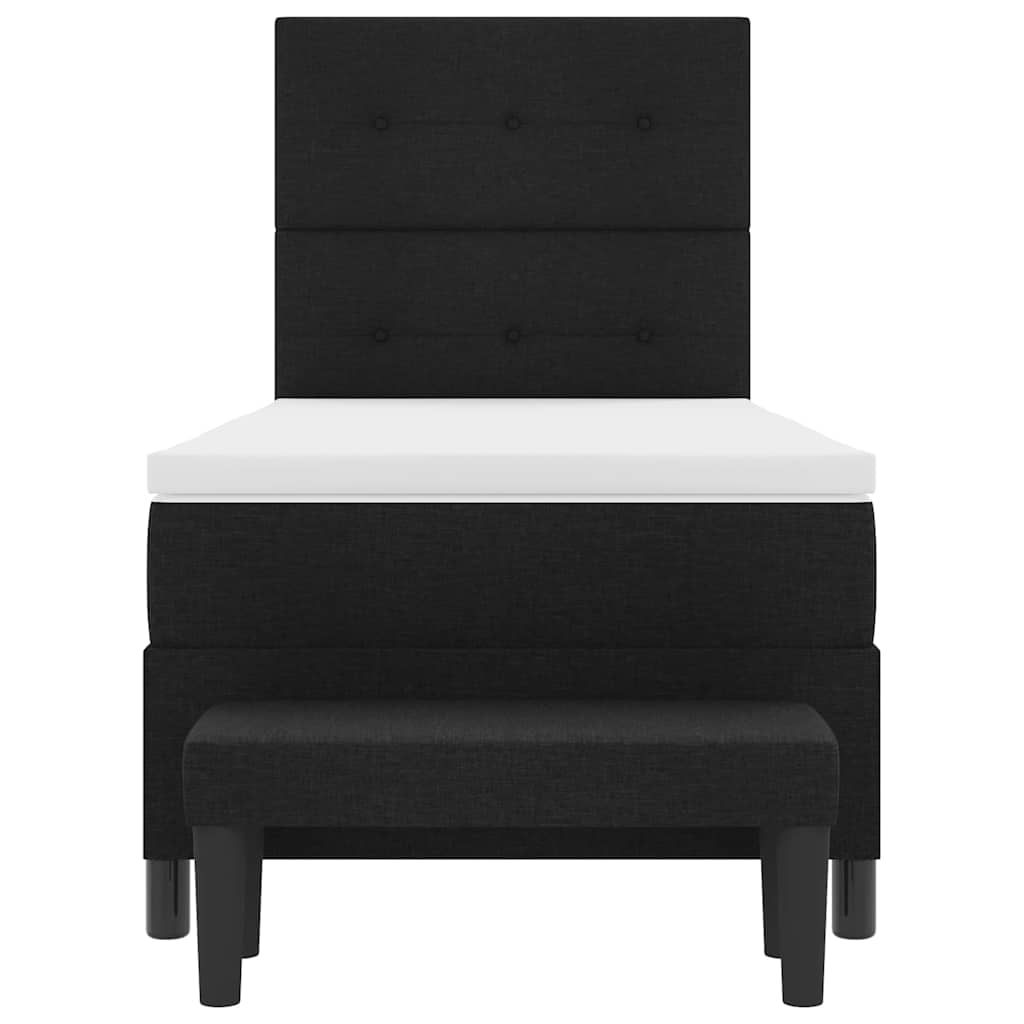 Boxspringbed met hoofdeinde Zwart 90 x 190 cm Stof – afbeelding 8