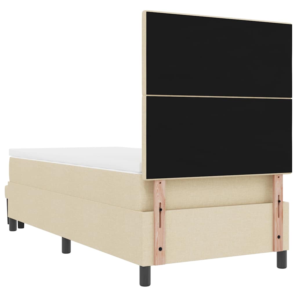 Boxspringbed met hoofdeinde Crème 90 x 200 cm Stof – afbeelding 10