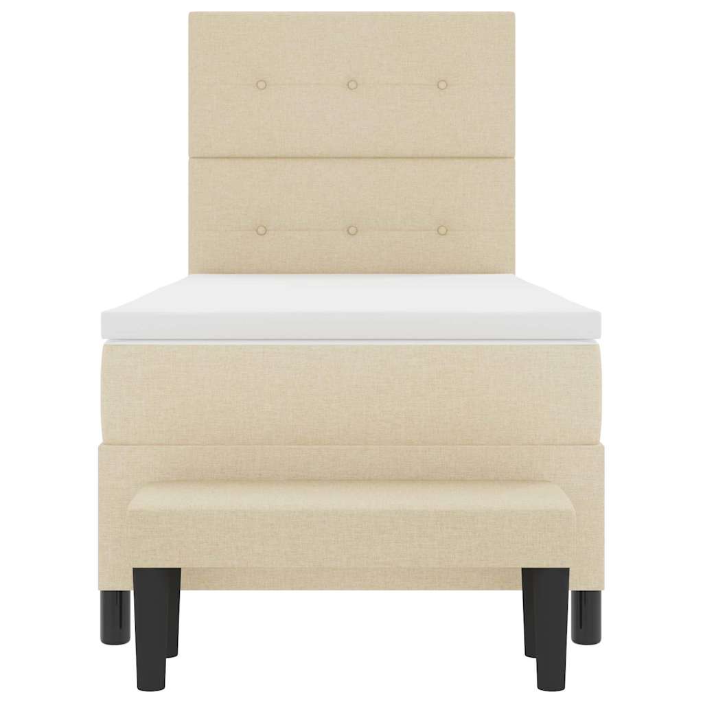 Boxspringbed met hoofdeinde Crème 90 x 200 cm Stof – afbeelding 8