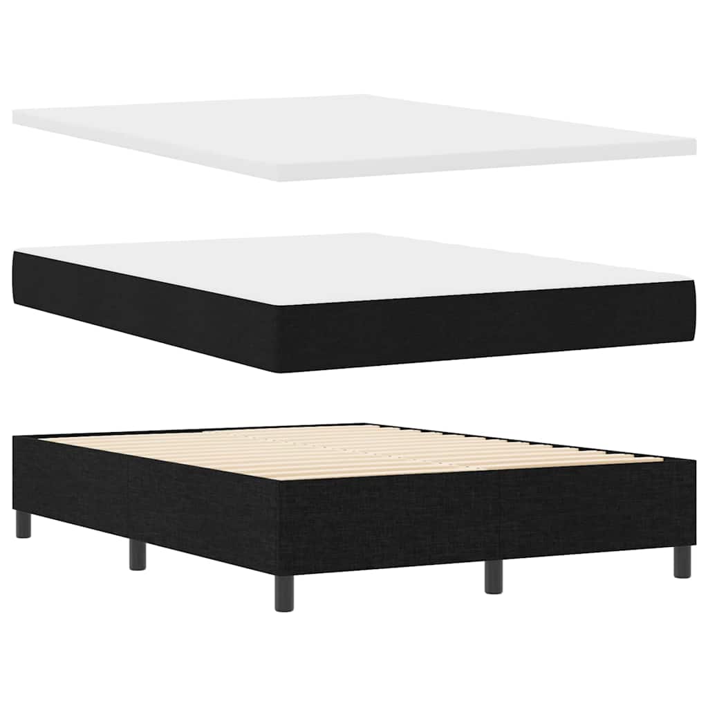Boxspringbed met hoofdeinde Zwart 140 x 190 cm Stof – afbeelding 4