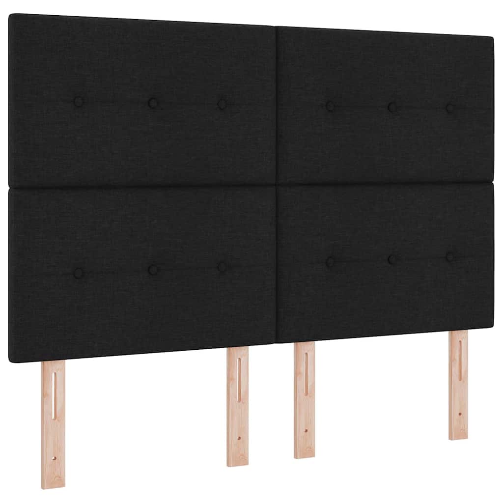 Boxspringbed met hoofdeinde Zwart 140 x 190 cm Stof – afbeelding 5