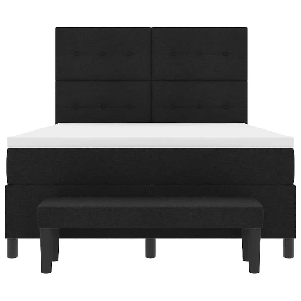 Boxspringbed met hoofdeinde Zwart 140 x 190 cm Stof – afbeelding 8