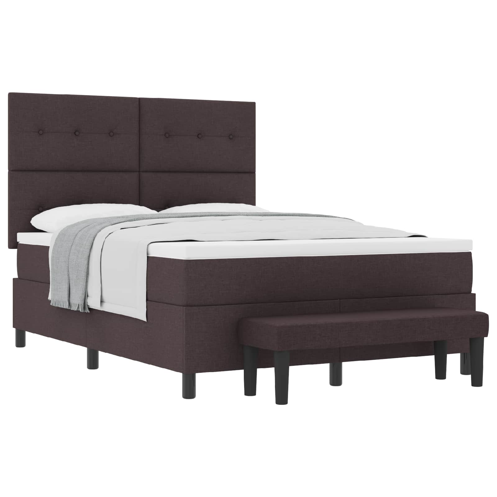 Boxspringbed met hoofdeinde Donkerbruin 140 x 200 cm Stof – afbeelding 2