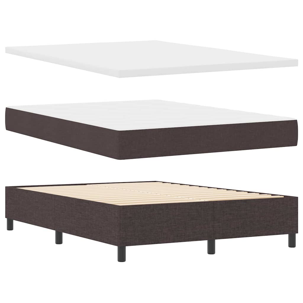Boxspringbed met hoofdeinde Donkerbruin 140 x 200 cm Stof – afbeelding 4