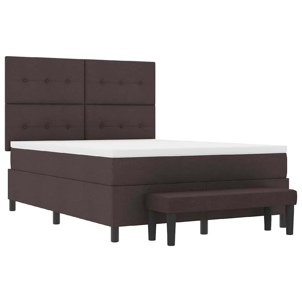 Boxspringbed met hoofdeinde Donkerbruin 140 x 200 cm Stof – afbeelding 7