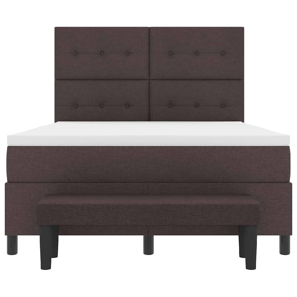 Boxspringbed met hoofdeinde Donkerbruin 140 x 200 cm Stof – afbeelding 8