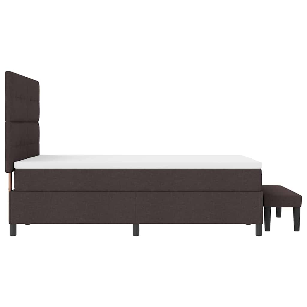 Boxspringbed met hoofdeinde Donkerbruin 140 x 200 cm Stof – afbeelding 9