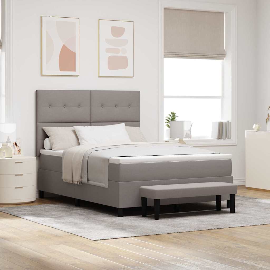 Boxspringbed met hoofdeinde Taupe 160 x 200 cm Stof – afbeelding 1