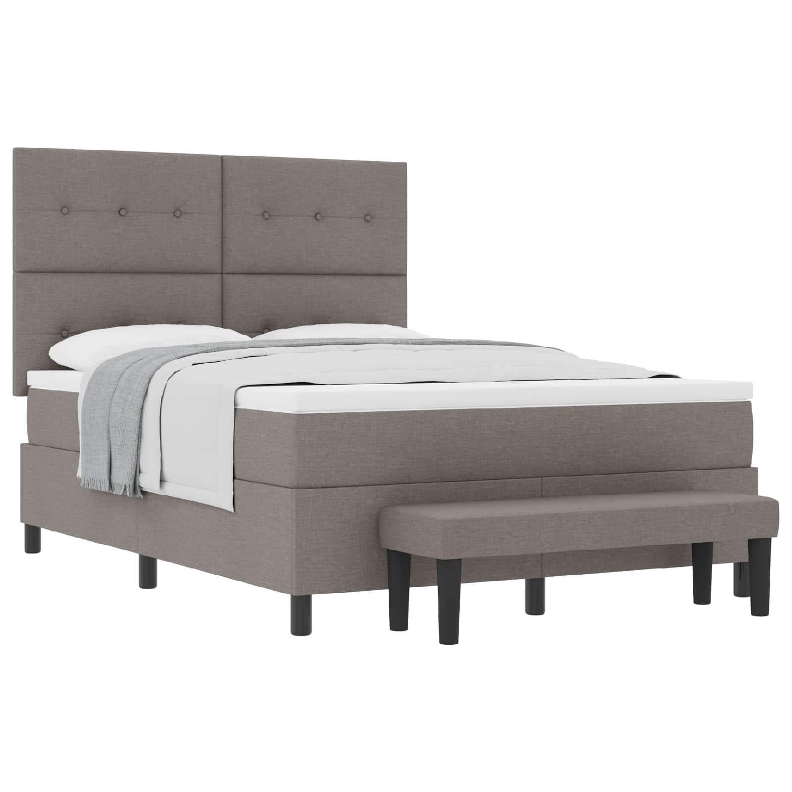 Boxspringbed met hoofdeinde Taupe 160 x 200 cm Stof – afbeelding 2