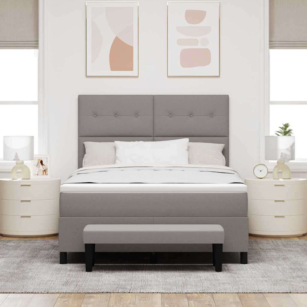 Boxspringbed met hoofdeinde Taupe 160 x 200 cm Stof – afbeelding 3