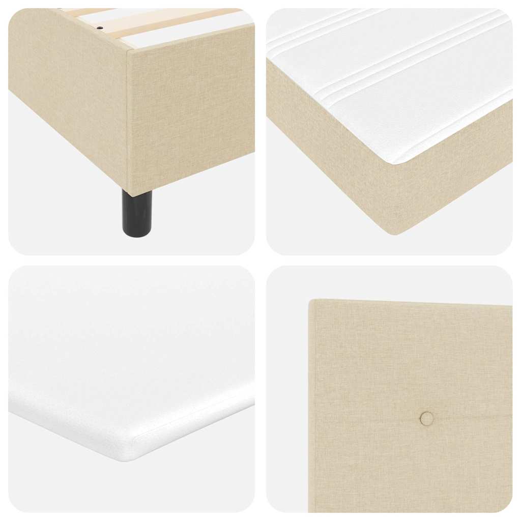 Boxspringbed met hoofdeinde Crème 160 x 200 cm Stof – afbeelding 11