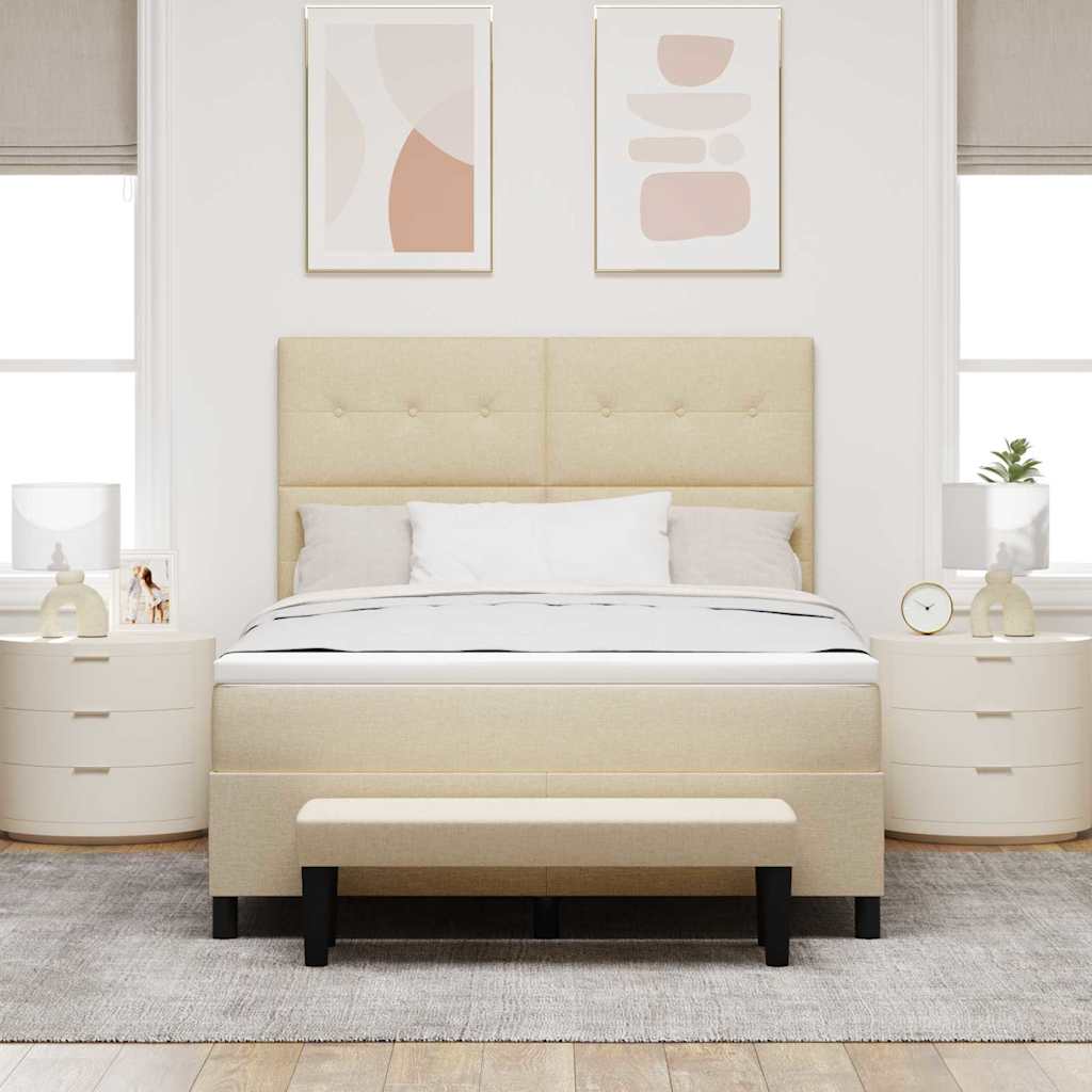 Boxspringbed met hoofdeinde Crème 160 x 200 cm Stof – afbeelding 3