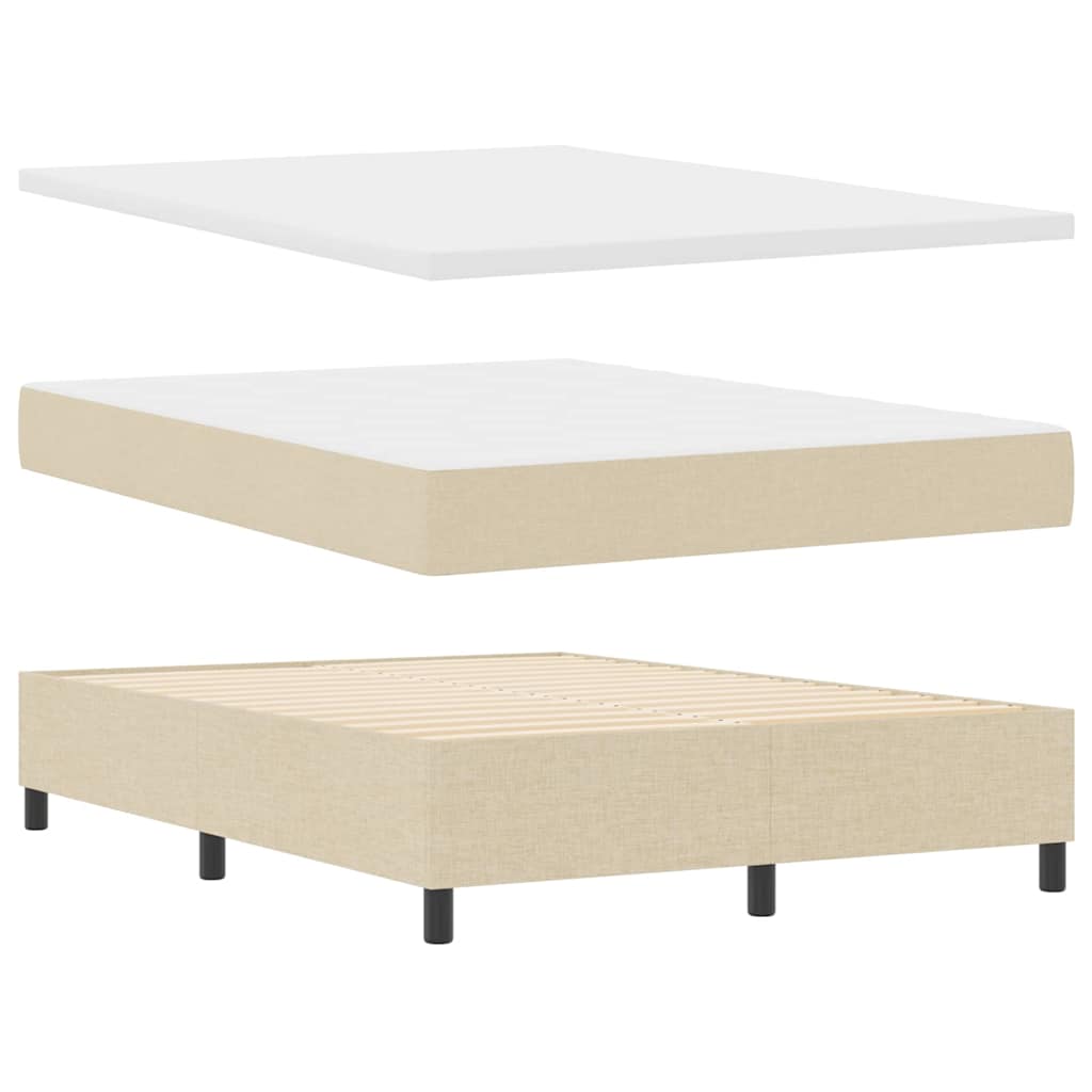 Boxspringbed met hoofdeinde Crème 160 x 200 cm Stof – afbeelding 4