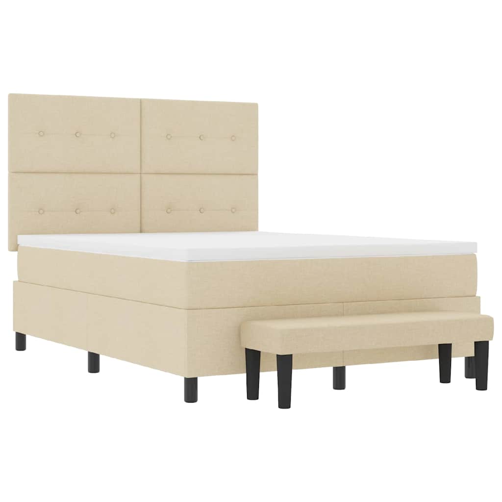 Boxspringbed met hoofdeinde Crème 160 x 200 cm Stof – afbeelding 7