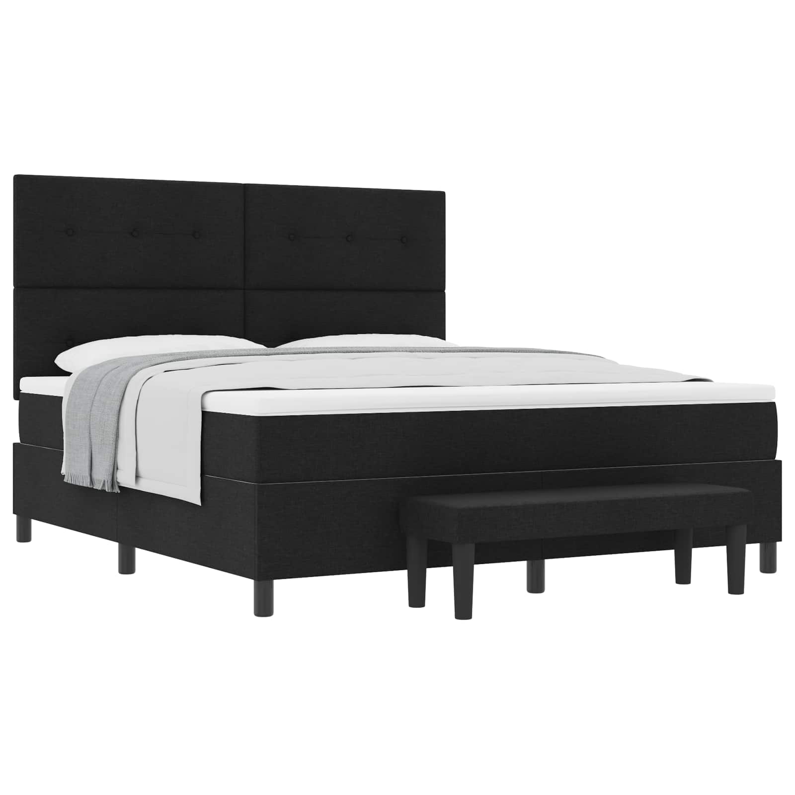 Boxspringbed met hoofdeinde Zwart 180 x 200 cm Stof – afbeelding 2