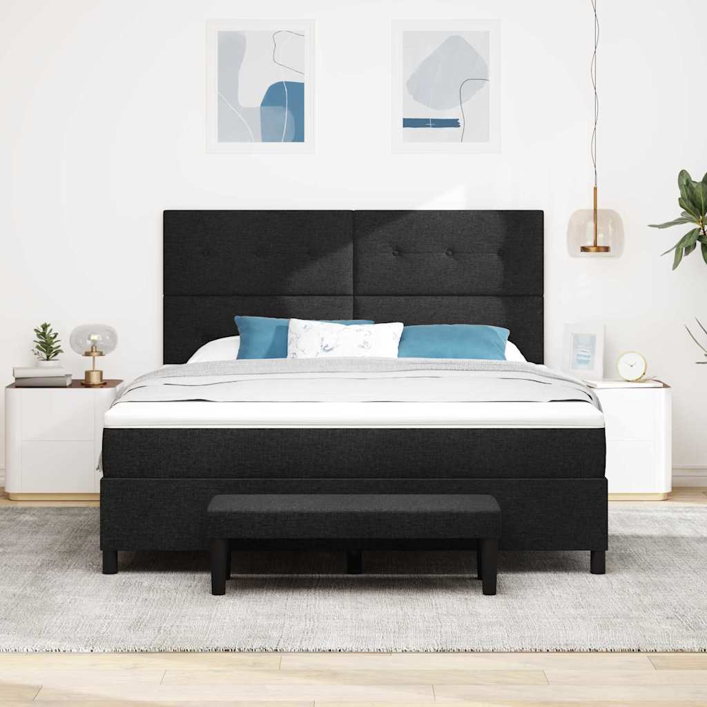 Boxspringbed met hoofdeinde Zwart 180 x 200 cm Stof – afbeelding 3