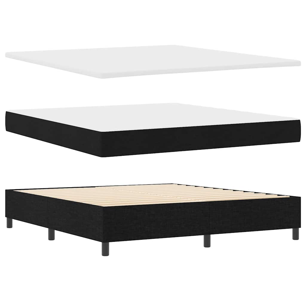 Boxspringbed met hoofdeinde Zwart 180 x 200 cm Stof – afbeelding 4