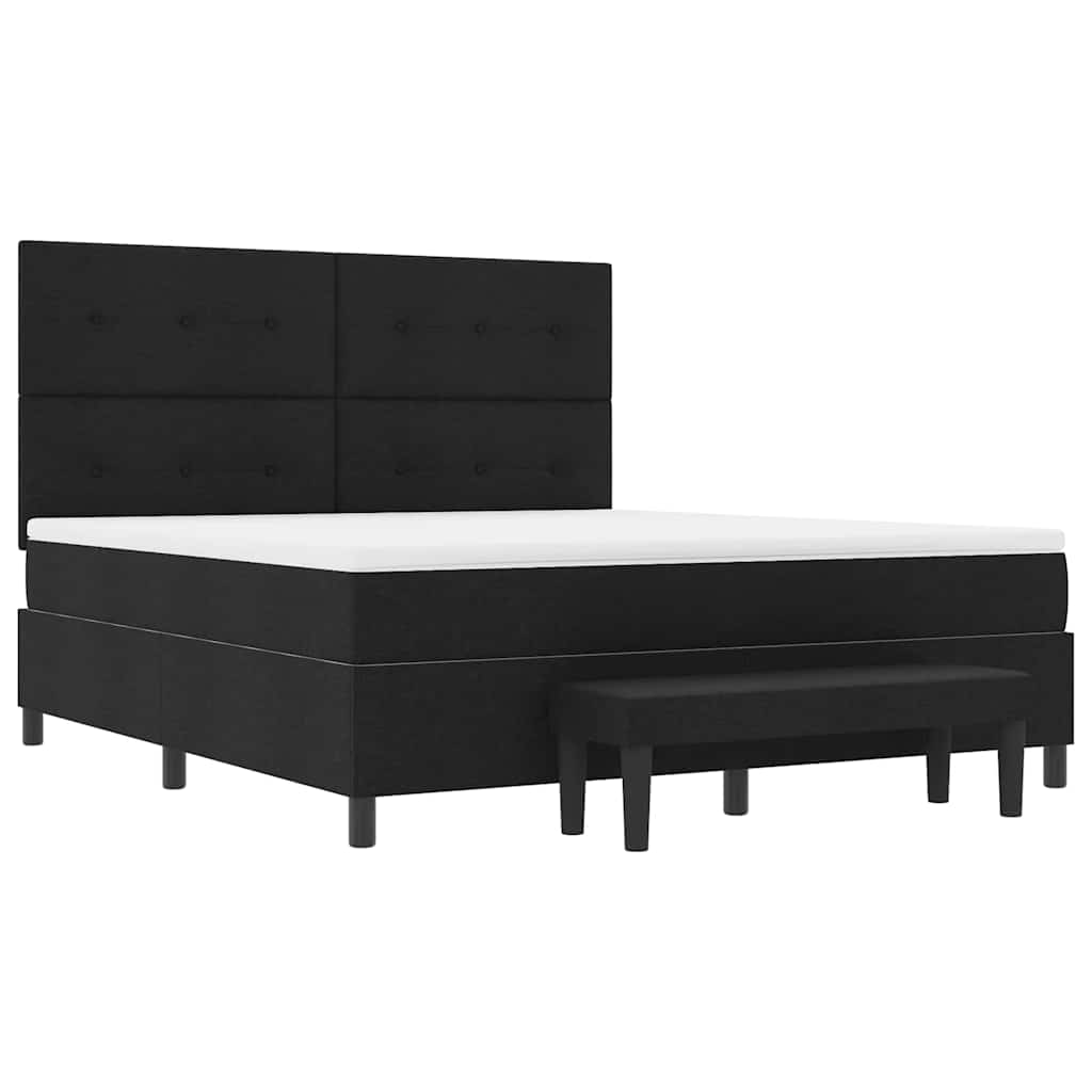 Boxspringbed met hoofdeinde Zwart 180 x 200 cm Stof – afbeelding 7